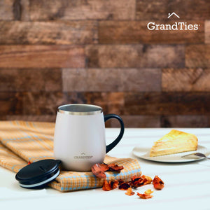 Insulated Coffee Mug with Sliding Lid 16oz/460ml (Grande) - Pearl - Grandties