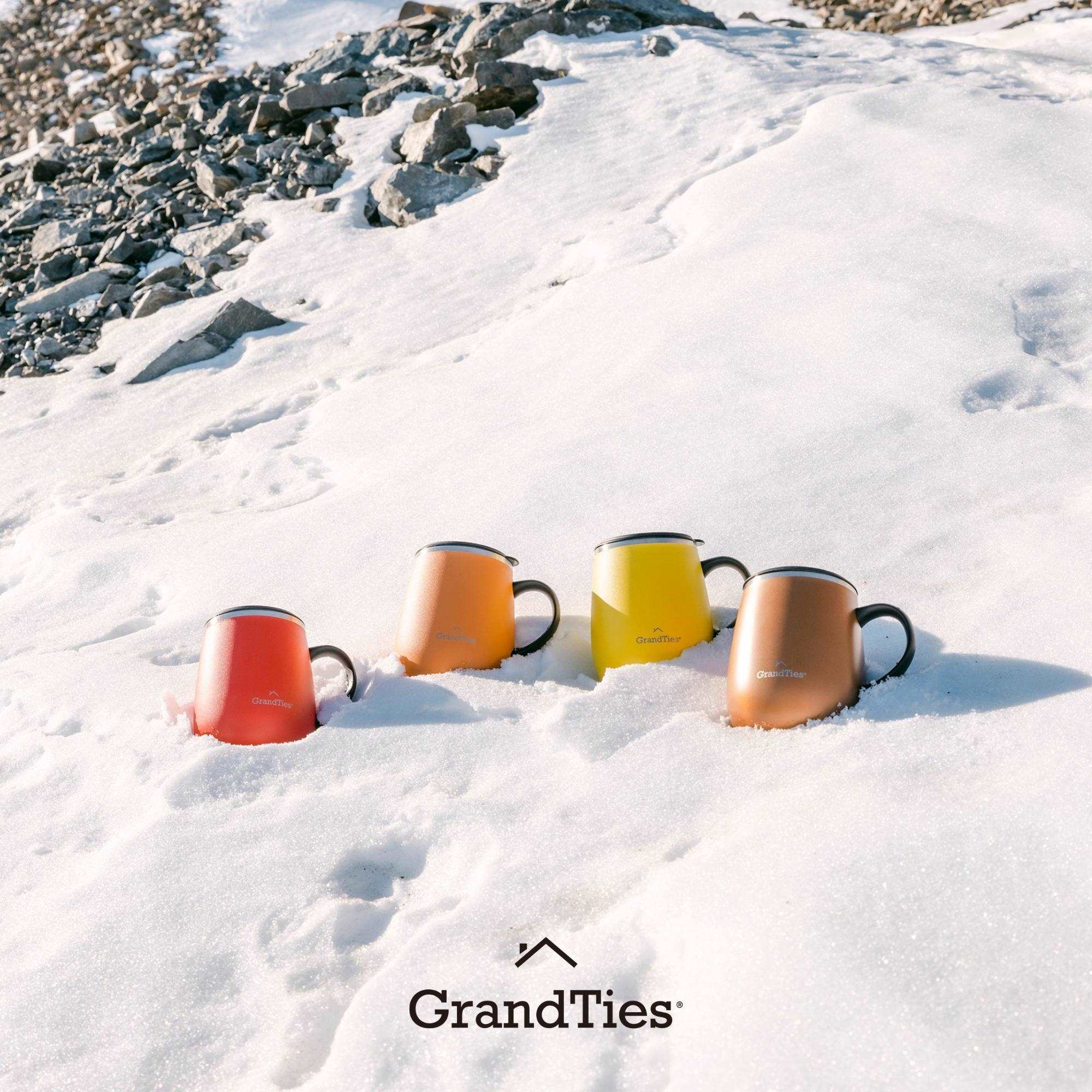 GrandTies | 16oz Insulated Coffee Mug with Sliding Lid | Stylish