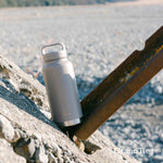 Insulated Travel Water Bottle with Two Stylish Ergonomic Handle Lids 32oz/946ml - Caffè Latte - Grandties