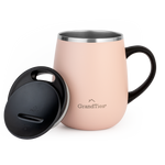 Insulated Coffee Mug with Sliding Lid | 16oz/460ml (Grande) - Peach Crème - Grandties