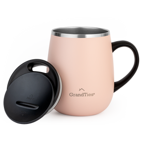 Insulated Coffee Mug with Sliding Lid | 16oz/460ml (Grande) - Peach Crème - Grandties