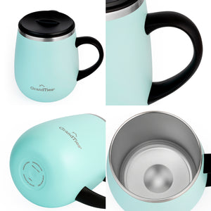 Insulated Coffee Mug with Sliding Lid | 16oz/460ml (Grande) - Powder Green - Grandties