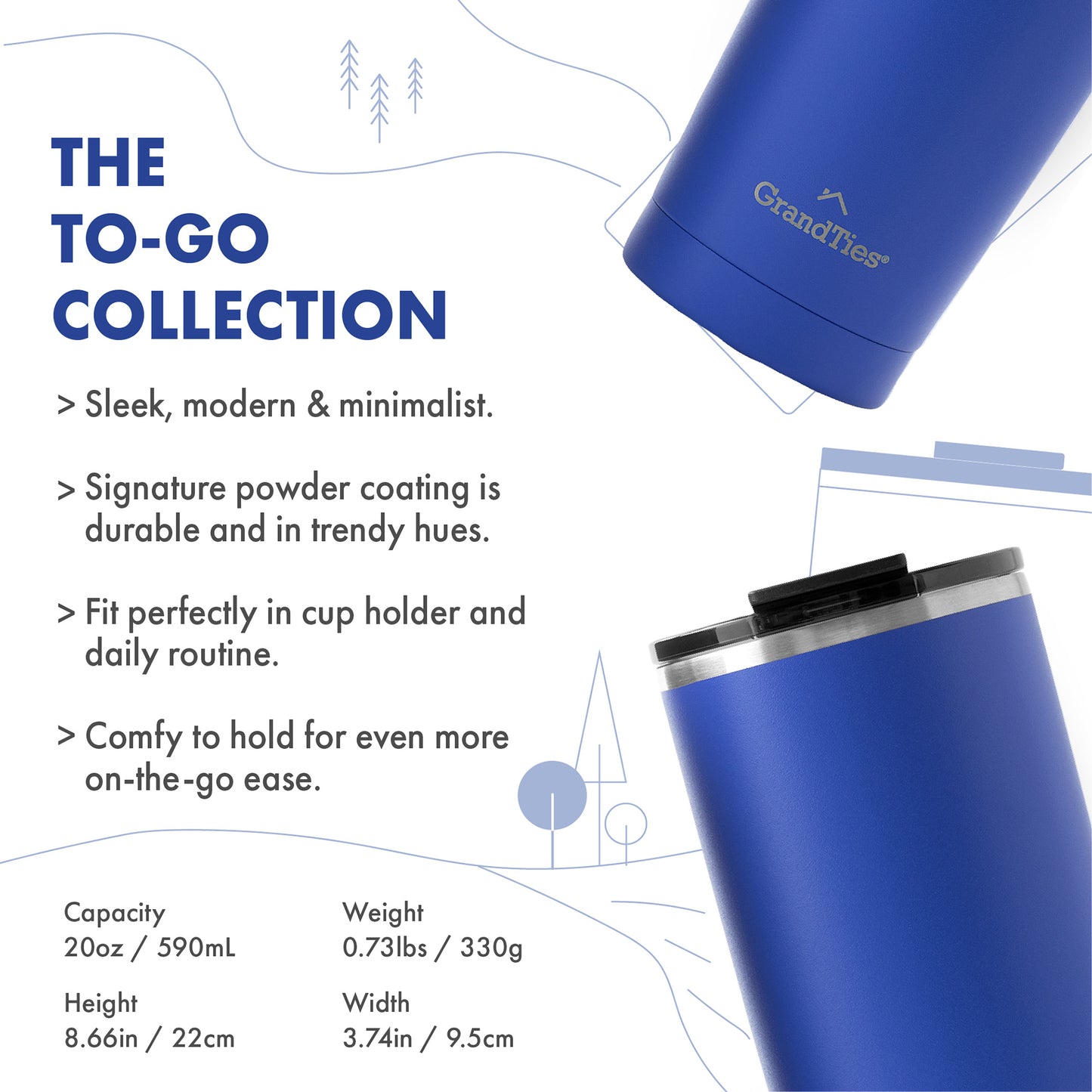 To-Go Collection Insulated Tumbler with Tritan Lid 20oz/590ml - Grandties