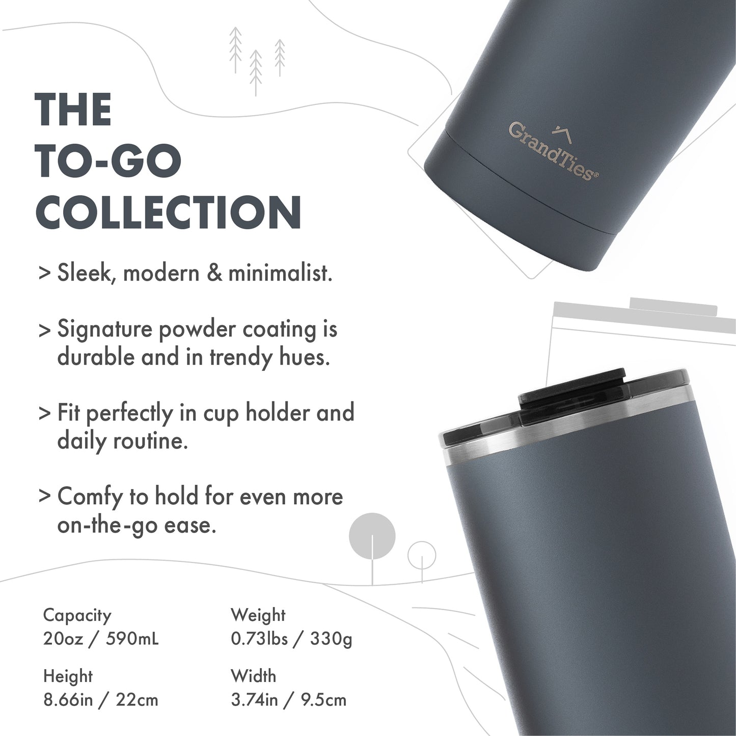 To-Go Collection Insulated Tumbler with Tritan Lid 20oz/590ml - Grandties
