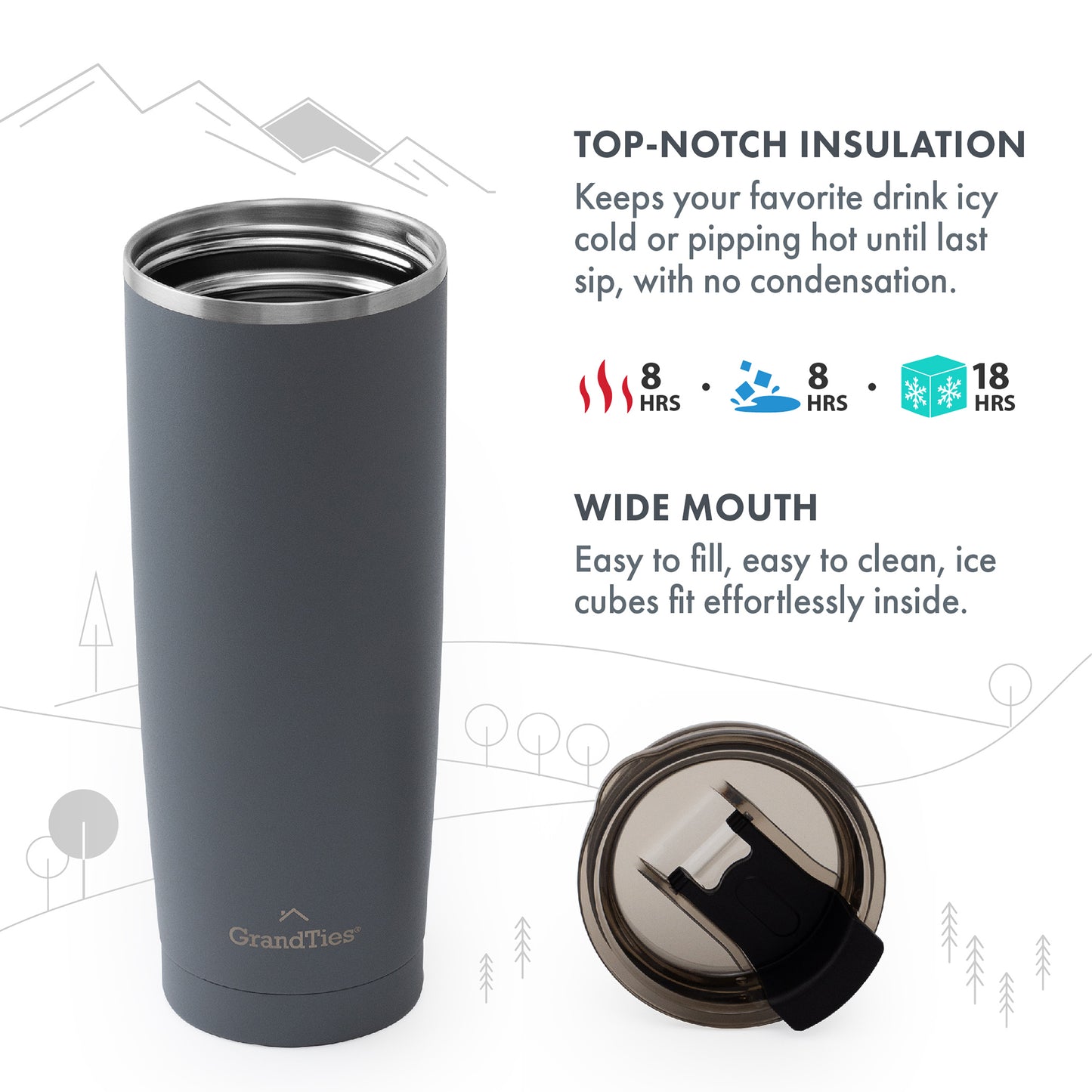 To-Go Collection Insulated Tumbler with Tritan Lid 20oz/590ml - Grandties