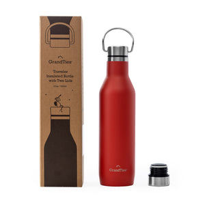 Insulated Water Bottle with Two Lids (Classic) | 21oz/620ml - Grandties