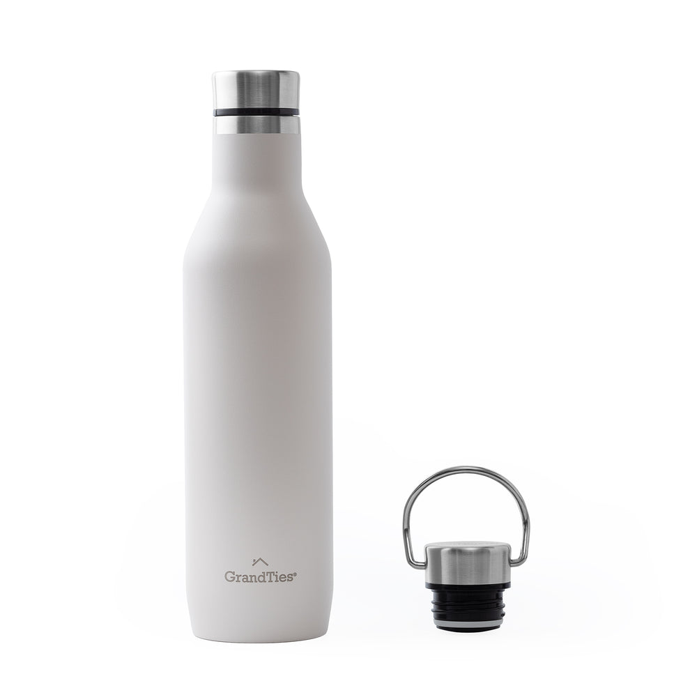 GRANDTIES 32 oz. Classic Silver Travel Water Bottle - Wide Mouth
