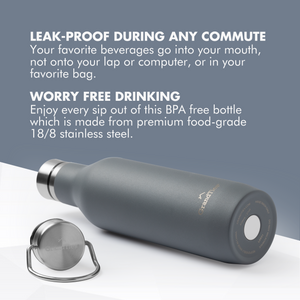 Insulated Water Bottle with Two Lids (Classic) | 21oz/620ml - Grandties