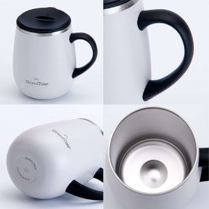 Insulated Coffee Mug with Sliding Lid 16oz/480ml - Pearl - GrandTies
