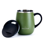 Insulated Coffee Mug with Sliding Lid 16oz/460ml (Grande) - Olive Green - GrandTies