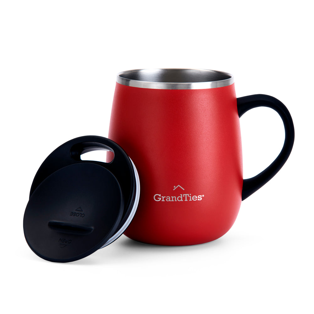 Insulated Coffee Mug with Sliding Lid 16oz/460ml (Grande) - Cranberry - GrandTies
